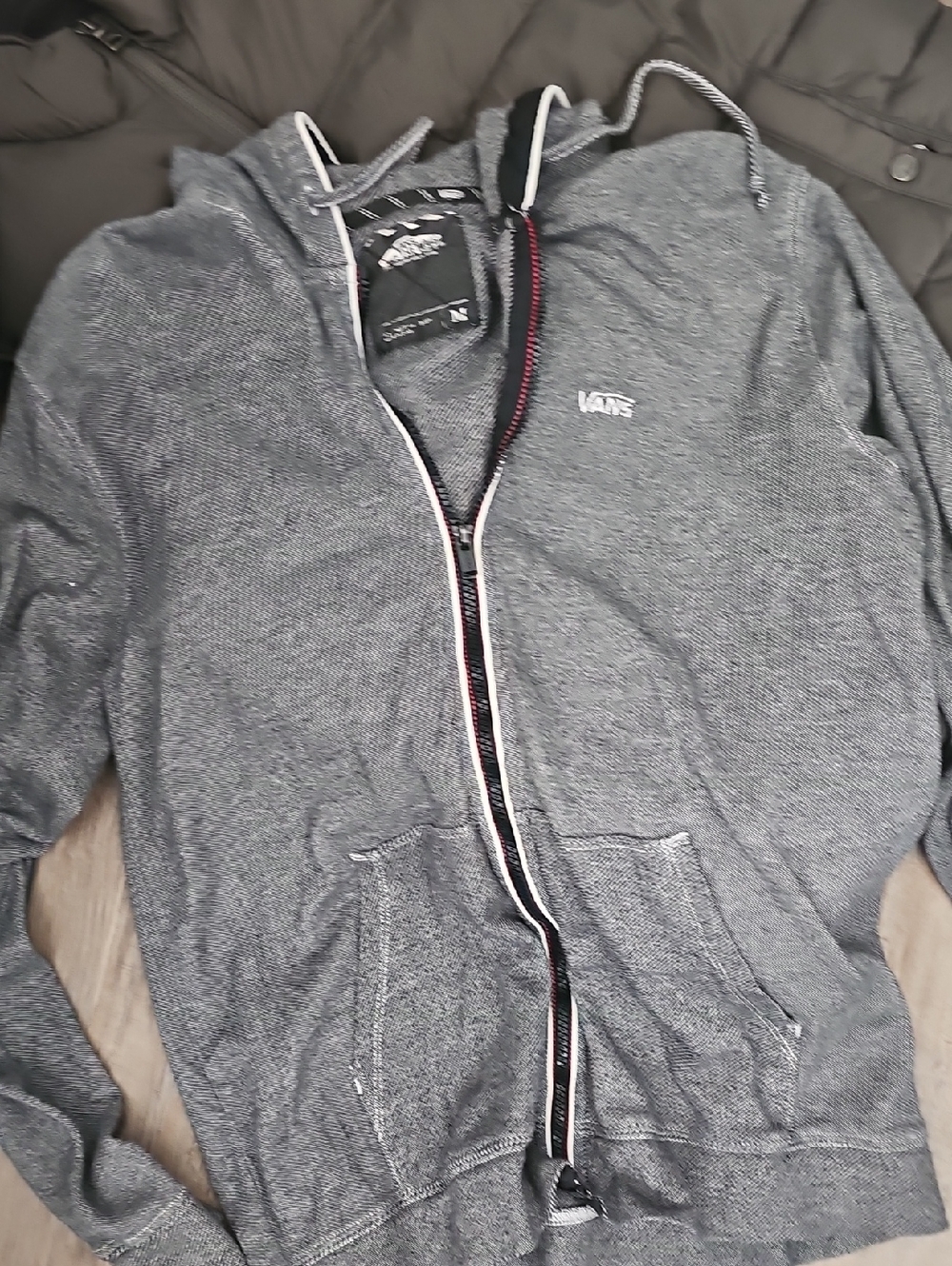 Vans Men's Heather Gray Full-Zip Hoodie with Hood